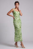 Vestido Midi Midi Mãe da Noiva com decote de sereia com decote quadrado