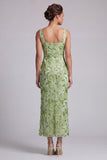 Vestido Midi Midi Mãe da Noiva com decote de sereia com decote quadrado