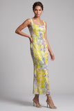 Vestido Midi Midi Mãe da Noiva com decote de sereia com decote quadrado