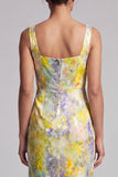 Vestido Midi Midi Mãe da Noiva com decote de sereia com decote quadrado