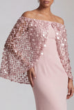 Vestido midi de mãe da noiva com sereia bordô sem ombros