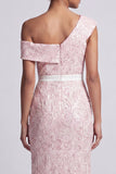 Vestido Midi Mãe da Noiva com Fenda de Mãe da Noiva com Fenda de Um Ombro