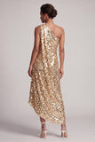 Vestido Midi Midi Mãe da Noiva em prata prateada brilhante com lantejoulas