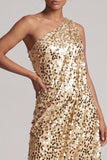 Vestido Midi Midi Mãe da Noiva em prata prateada brilhante com lantejoulas