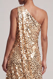 Vestido Midi Midi Mãe da Noiva em prata prateada brilhante com lantejoulas