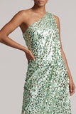 Vestido Midi Midi Mãe da Noiva em prata prateada brilhante com lantejoulas