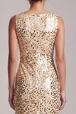 Vestido Midi Mãe da Noiva Verde Verde Brilhante Assimétrico de Decote Redondo Mãe da Noiva com Lantejoulas