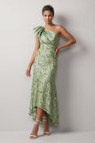 Sereia Pêssego Um Ombro Vestido Assimétrico Assimétrico Vestido Mãe da Noiva