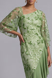 Vestido de Mãe da Noiva com Lantejoulas Assimétricas de Melancia e Sereias