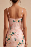 Vestido Midi Floral de Sereia Cor-de-Rosa