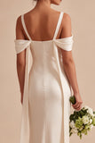 Vestido Midi de Sereia Franzido Champanhe Champanhe Leve