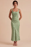 Vestido Midi Floral Estampado Estampado Verde Sereia Verde Claro