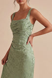 Vestido Midi Floral Estampado Estampado Verde Sereia Verde Claro