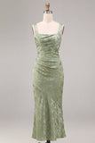 Vestido Midi Floral Estampado Estampado Verde Sereia Verde Claro