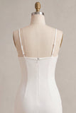 Bodycon Corset, alças finas, vestido branco franzido