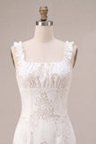 Vestidinho Branco Bodycon Bodycon com Decote Quadrado e Folhos