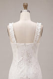 Vestidinho Branco Bodycon Bodycon com Decote Quadrado e Folhos