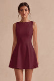 Vestido Branco Pequeno Decote Bateau A-Line