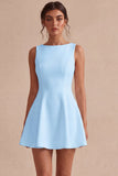 Vestido Branco Pequeno Decote Bateau A-Line