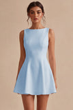 Vestido Branco Pequeno Decote Bateau A-Line