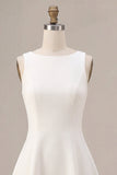 Vestido Branco Pequeno Decote Bateau A-Line