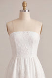 Vestido Branco Pequeno Branco Floral A-Line Strapless