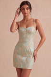 Vestido Mini Jacquard Floral Bodycon Bodycon