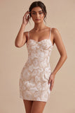 Vestido Mini Jacquard Floral Bodycon Bodycon