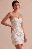Vestido Mini Jacquard Floral Bodycon Bodycon