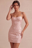 Vestido Mini Jacquard Floral Bodycon Bodycon