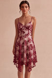 Vestido Mini Floral de Tiras Finas Marfim Linha A
