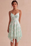 Vestido Mini Floral de Tiras Finas Marfim Linha A