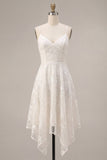 Vestido Mini Floral de Tiras Finas Marfim Linha A