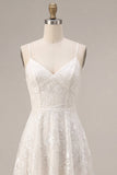 Vestido Mini Floral de Tiras Finas Marfim Linha A