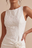 Vestido Branco Pequeno Bodycon Bodycon Bodycon Floral com Fenda
