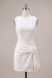 Vestido Branco Pequeno Bodycon Bodycon Bodycon Floral com Fenda