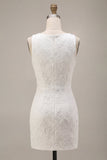 Vestido Branco Pequeno Bodycon Bodycon Bodycon Floral com Fenda