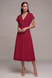Vestido Branco Pequeno Branco de Chiffon em A-Line