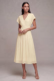 Vestido Branco Pequeno Branco de Chiffon em A-Line