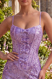 Vestido de regresso a casa Plum Bodycon Bodycon com alças finas, lantejoulas,