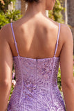 Vestido de regresso a casa Plum Bodycon Bodycon com alças finas, lantejoulas,