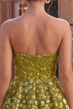 Vestido Curto de Regresso a Casa Vestido Curto de Lantejoulas em Linha A A-Line