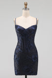 Espartilho Bodycon Bodycon Bordado Floral, Lantejoulas, Vestido Curto de Regresso a Casa