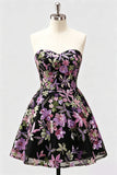 Vestido de Finalistas Florais Lilas, Lantejoulas, com renda nas costas