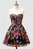 Vestido de Finalistas Florais Lilas, Lantejoulas, com renda nas costas