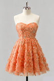 Vestido de Finalistas Florais com Missangas A-Line Dusty Rose Sweetheart e renda nas costas
