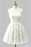 Vestido de Finalistas Florais com Missangas A-Line Dusty Rose Sweetheart e renda nas costas