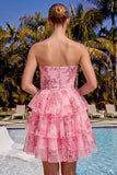 Vestido de Finalistas em Chiffon Floral em Pedaços Azul Claro