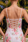 Bodycon branco brilhante com alças finas, lantejoulas florais, vestido de regresso a casa com renda nas costas