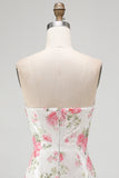 Vestido de Homecoming com Lantejoulas Florais Bodycon Coração Brilhante Com Renda nas Costas